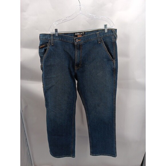 Ariat M4 Rebar Jeans Men's 40x30 Boot Cut Blue Denim 5 Pocket - Picture 1 of 4